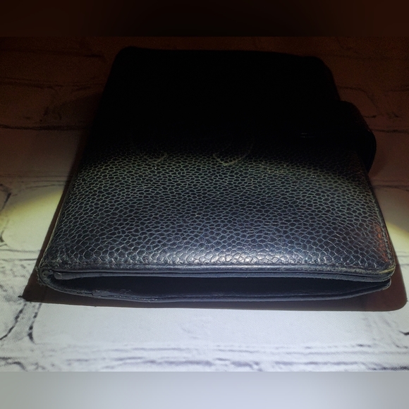 Chanel Black Embossed Caviar Leather long wallett vintage - Picture 6 of 16